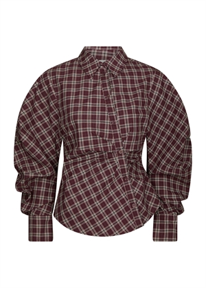 Neoella medium check skjorte Plum Neo Noir 